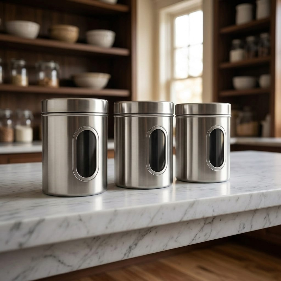 Stainless Steel Kitchen Storage Jars